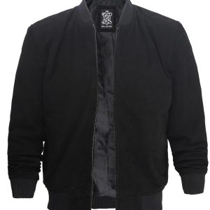 black suede bomber jacket