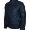 Men’s Cafe Racer Blue 90s Leather Jacket