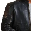 Dodge Distressed Black Leather Motorcycle Jacket
