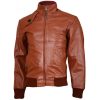 Fashion Centric Tan Brown Leather Jacket for Men