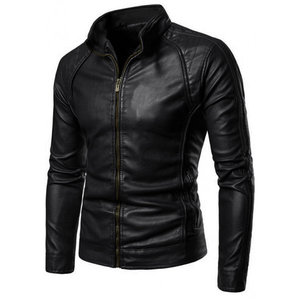 High Collar Leather Jacket Men - Welcome To All Star Jacket