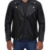 Mens Black 90s Leather Jacket