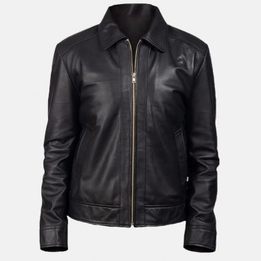 Mens Black 90s Leather jacket