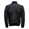 Work Wear Black Bomber Leather Jacket