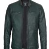 Men's Dark Brown Racer Real Leather Jacket