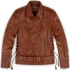 Emma Watson  Brown Leather jacket