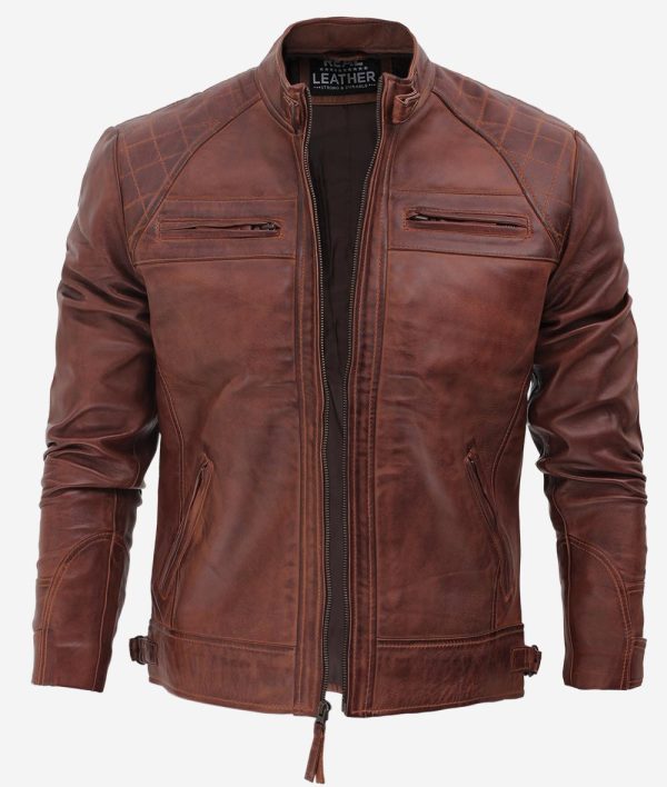 Men's Distressed Brown 90s leather jacket