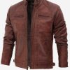 Men's Distressed Brown 90s leather jacket