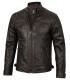 Mens Cafe Racer Distressed High Quality Brown Leather Jacket