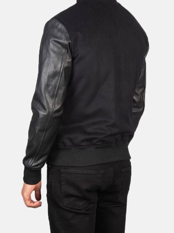 Vaxton Black Hybrid Varsity Jacket