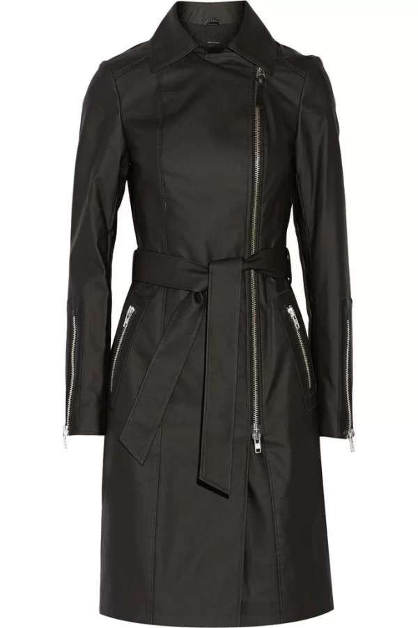 Women's Genuine Lambskin Trench Coat Real Leather Jacket