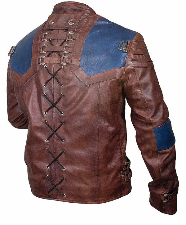 KRYPTON STYLE BROWN DESIGN REAL LEATHER JACKET