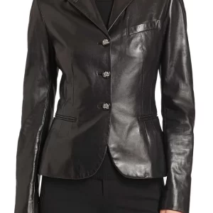 Alexis Real Leather Blazer For Women