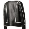 Black Shearling Fur Fashion Leather Jacket