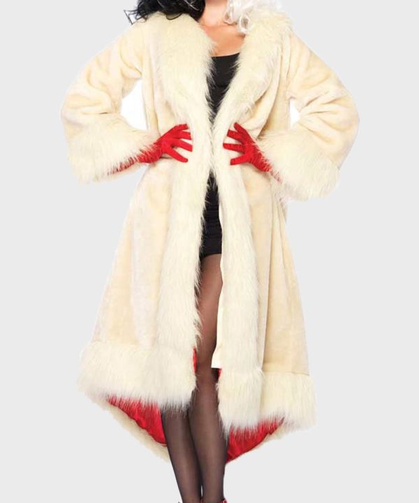 Cruella De Vil Cream Fur Long Coat