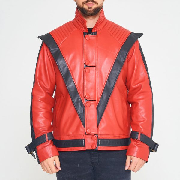 Michael Jackson Red Thriller Leather Jacket