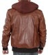 Mens Brown Premium Leather Bomber Jacket