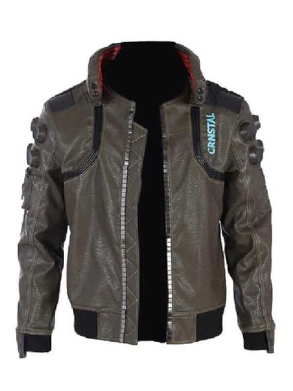 Samurai Cyberpunk Bomber Leather Jacket