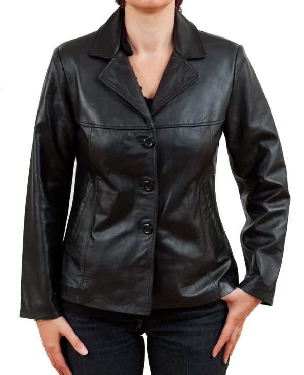 Scarlett Lambskin Women's Leather Blazer