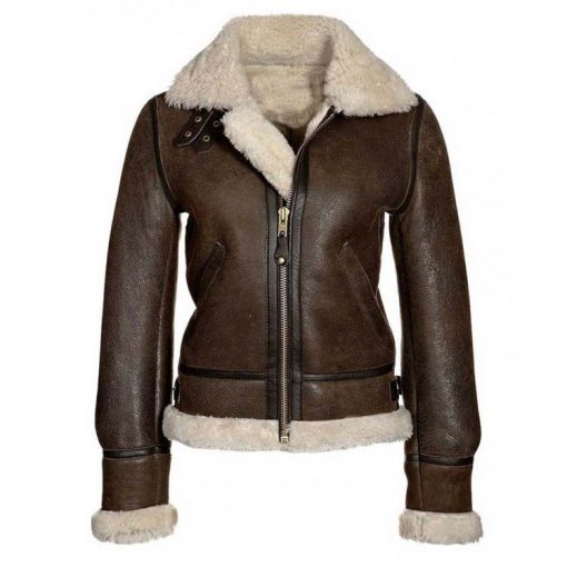 Aviator Brown Leather Jacket