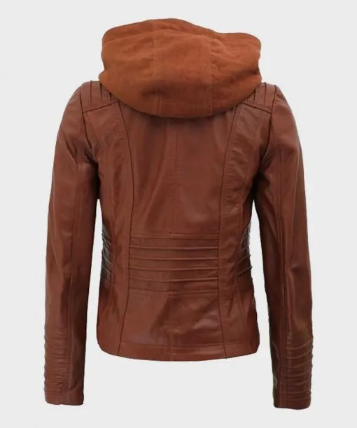 Womens Cafe Racer Brown Leather Jacket