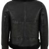 Aviator Shearling Black Leather Jacket