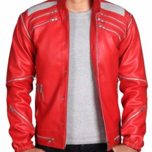  Michael Jackson Beat It Red stylish Leather Jacket 