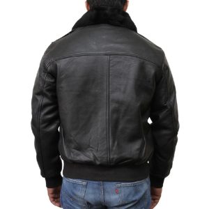 Men's Leather Jacket Artificial Fur Bomber