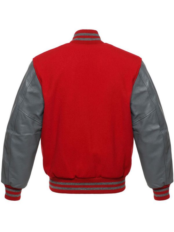 Men’s Varsity Red and Grey Bomber Jacket