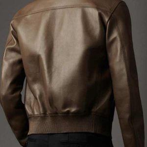 Men’s Slim Fit Flap Dark Brown Leather Jacket