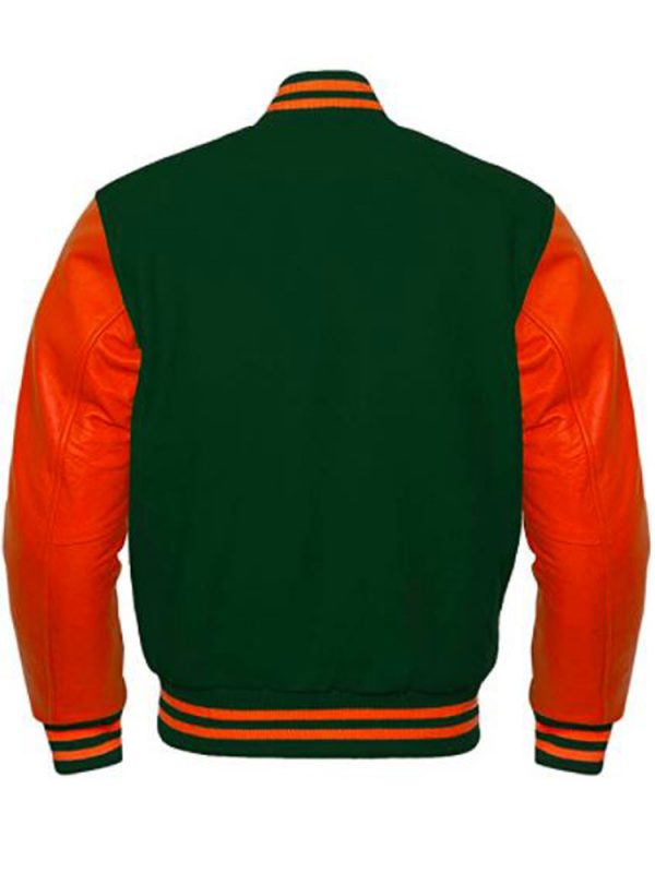 Men’s Varsity Bomber Orange and Green Jacket