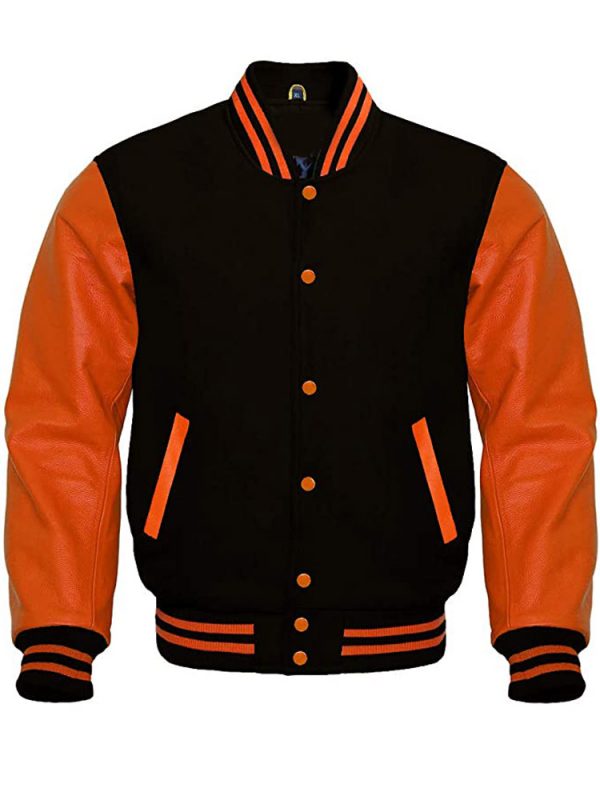 Men’s Black and Orange Bomber Jacket