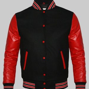 Men’s Varsity Red and Black Bomber Jacket
