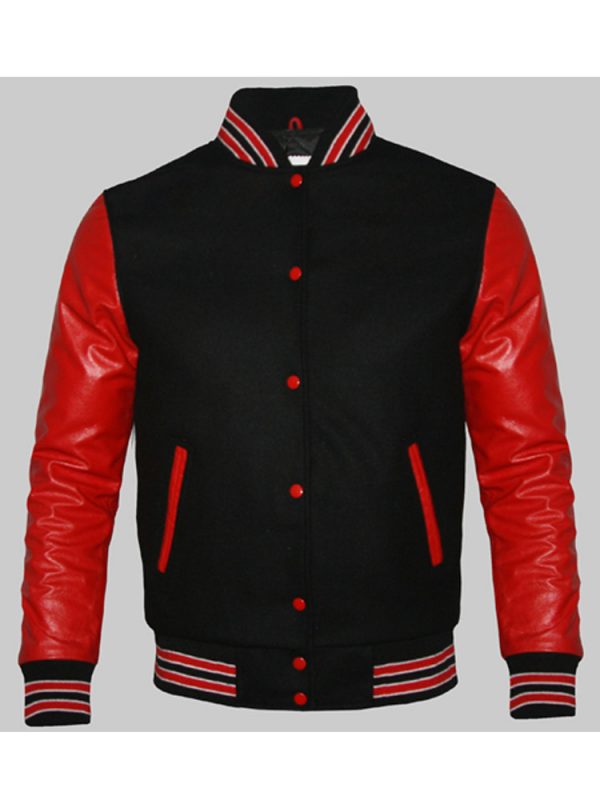 Men’s Varsity Red and Black Bomber Jacket