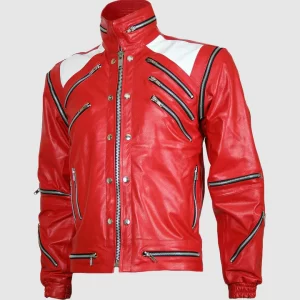 RED & WHITE LEATHER JACKET