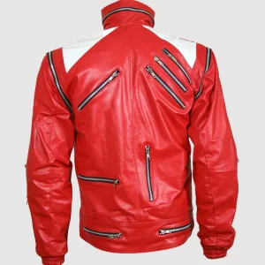 RED & WHITE LEATHER JACKET