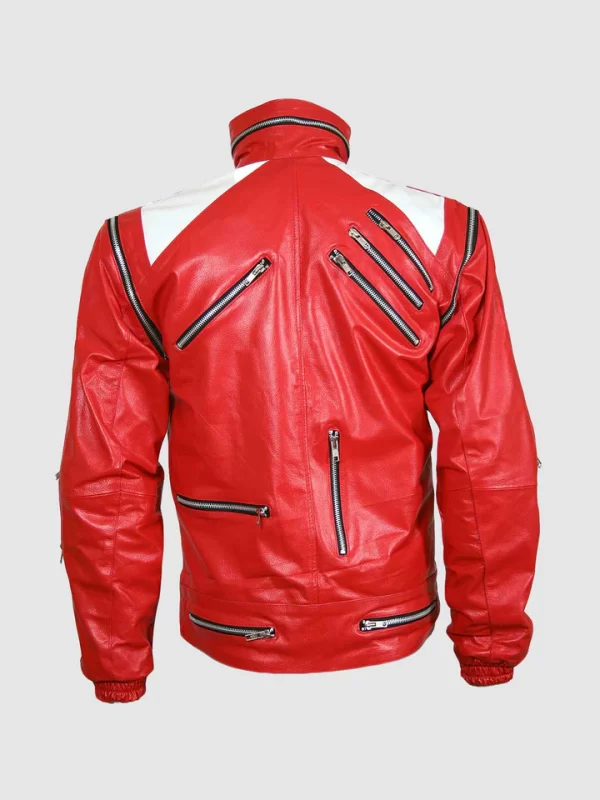 RED & WHITE LEATHER JACKET ALL STAR JACKET