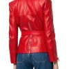 Women’s Belted Blazer Style Leather Jacket