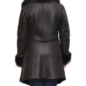 Women's Suede And Sheepskin Hooded Coat