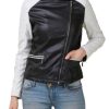 Women’s White and Black Motorcycle Leather Jacket