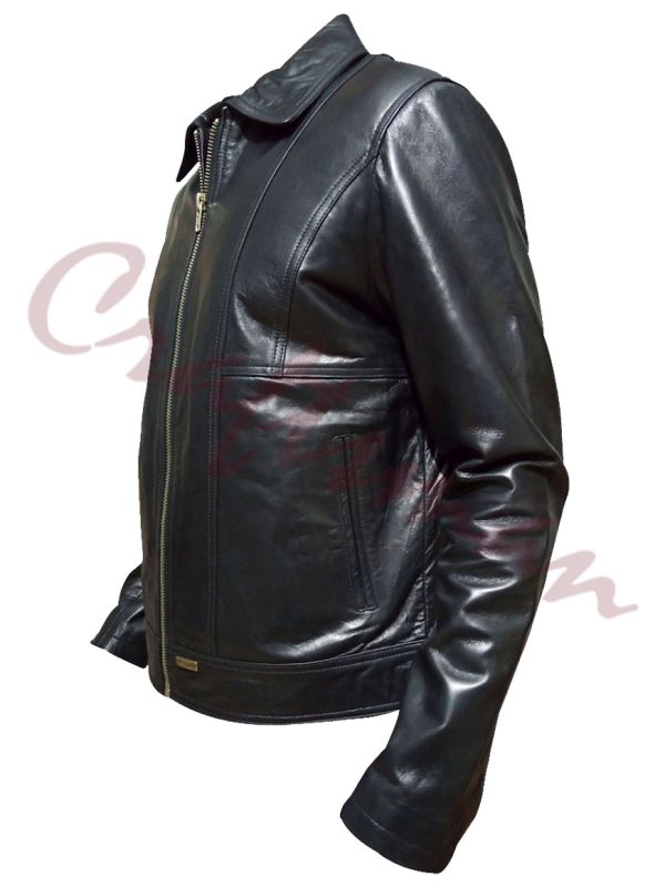 Black Bunny Pointer Biker Leather Jacket