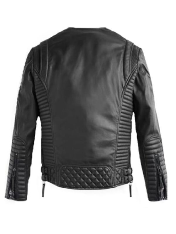 Black Stylish Biker Leather Jacket