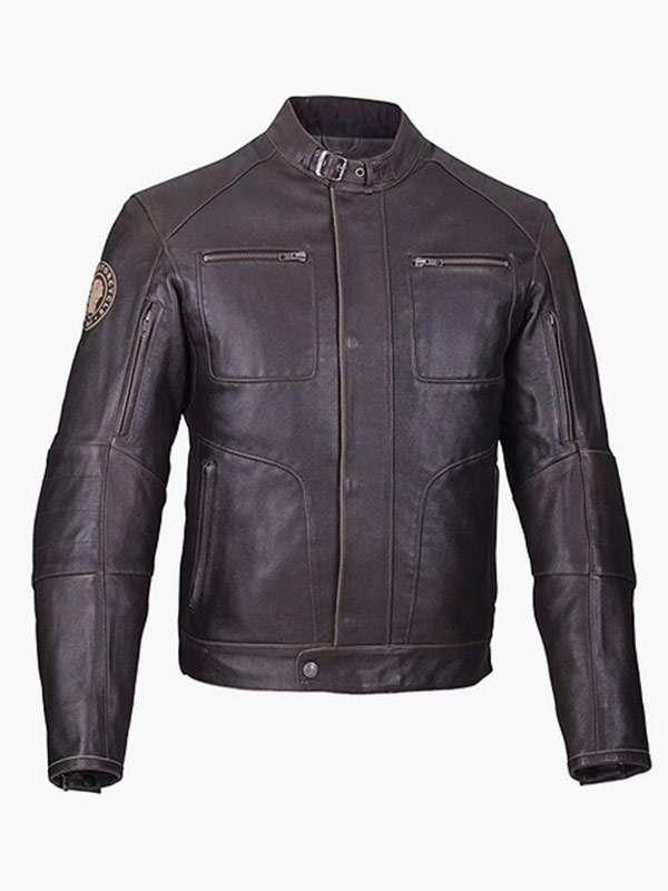 Mens Leather Biker Rocker Jacket