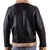 Mens Brown Fur Shearling Bomber Leather Jacket