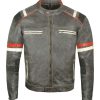 Mens Vintage Distressed Black Biker Leather Jacket