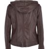 Womens Two In One Leather Hooded Jacket 3