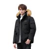 abbee Black Winter Fur Hooded Down Jacket