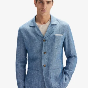 Linen Blue Shirt Jacket 